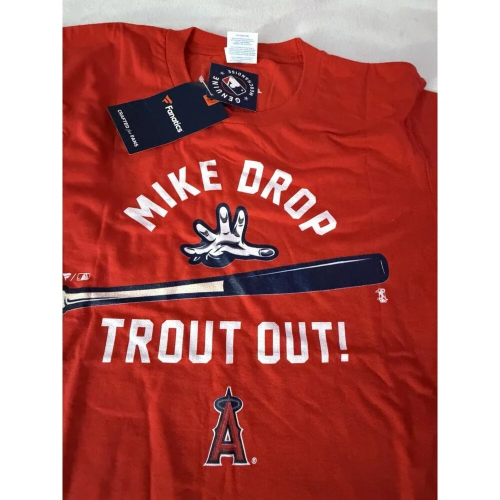 Mike Trout Los Angeles Angels Youth Large T-Shirt Red MLB Fanatics NWT
